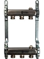 Коллектор из нержавеющей стали для радиаторной разводки 3 вых. STOUT