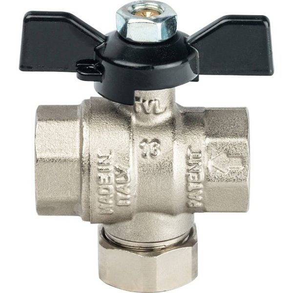 SVF 0002 000015 STOUT Кран шаровой с фильтром 1/2 (ручка-бабочка)