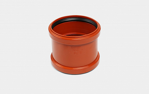 PP Муфта двухраструбная канализационная D110 ОРАНЖ КОНТУР