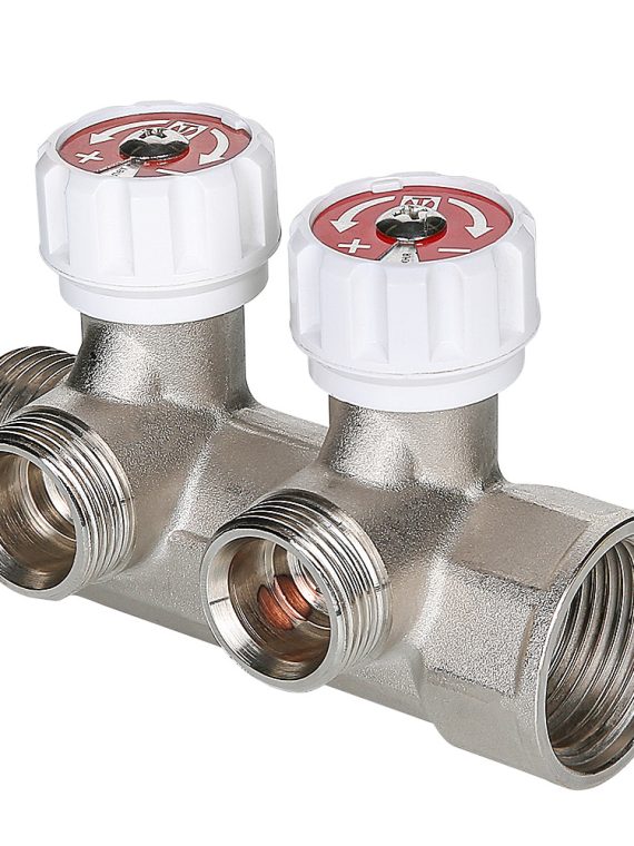 Коллектор VALTEC с регулировочными вентилями, 3/4"х3 вых. 1/2" нар.  (на подающий трубопровод)