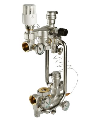 Насосно-смесительный узел VALTEC с термоголовкой, без насоса, монтажная длина насоса 180 мм