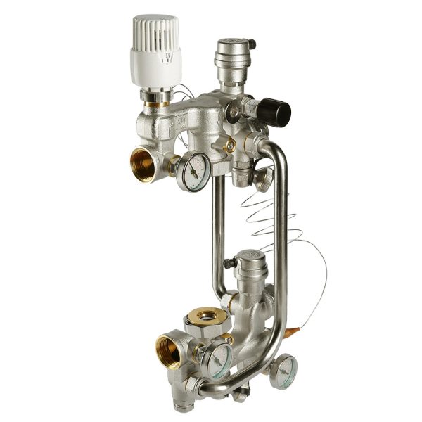 Насосно-смесительный узел VALTEC с термоголовкой, без насоса, монтажная длина насоса 180 мм