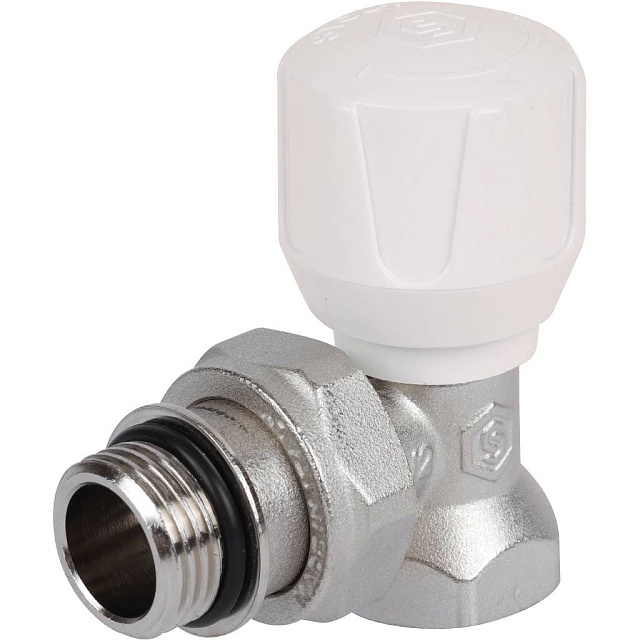 Клапан ручной терморегулирующий угловой 1/2" (с доп. уплотнением) STOUT