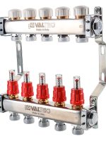 Блок коллекторов VALTEC,с расходомерами 1"х8 вых Евроконус 3/4