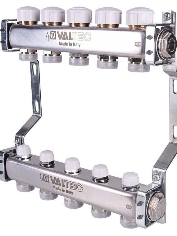 Блок коллекторов VALTEC,с ручными регулировочными клапанами1"х7 вых Евроконус 3/4