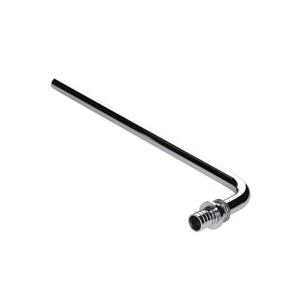 Угл. аксиальный фитинг VALTEC, с хром. латун. труб. с плавным поворотом короткий 16(2,2)х15 L 300 мм