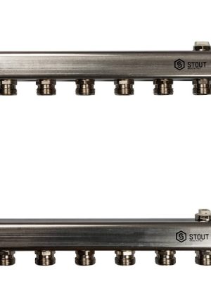 Коллектор из нержавеющей стали для радиаторной разводки 6 вых. STOUT