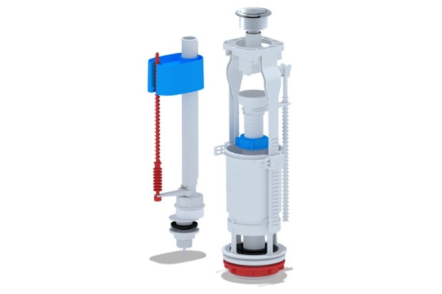 WC6550M Набор с нижней подводкой 1/2" с пластиковым штуцером,кнопка металлизированн, эконом (20ш/к)