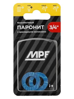 Прокладка паронитовая безасбестовая MPF 3/4" (2 шт.), МР