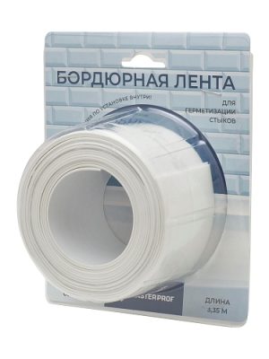 Лента бордюрная герметик 60 мм уп. 3,35 м белая (блистер)
