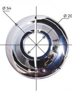 Чашка декоративная (отражатель) 1/2" (53х22х7мм) разъемная (нерж., хром), MP-У