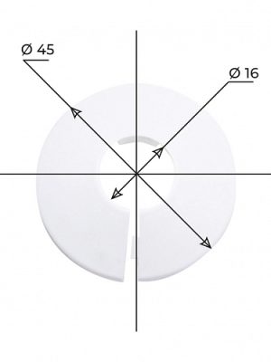 Чашка декоративная (отражатель) 16 мм (45х16Х12мм) разъемная (пластик, белая) (2 шт.), MP