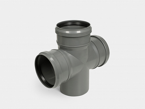 PP Крестовина однопл. канализационная D110х110х110/90 СТАНДАРТ КОНТУР