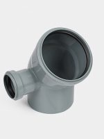 PP Отвод канализационный  D110х45 с левым выходом D50 СТАНДАРТ КОНТУР