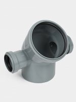 PP Отвод канализационный D110х45 с левым+правым выходом D50 СТАНДАРТ КОНТУР