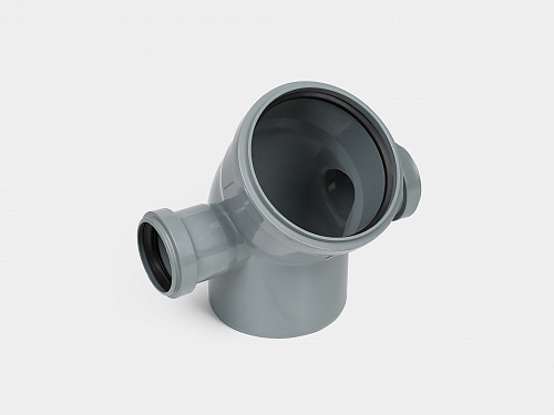 PP Отвод канализационный D110х45 с левым+правым выходом D50 СТАНДАРТ КОНТУР