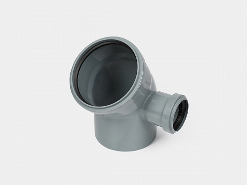 PP Отвод канализационный D110х45 с правым выходом D50 СТАНДАРТ КОНТУР