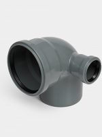 PP Отвод канализационный D110х90 с правым выходом D50 СТАНДАРТ КОНТУР