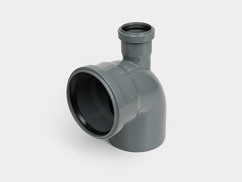 PP Отвод канализационный D110х90 с прямым выходом D50 СТАНДАРТ КОНТУР