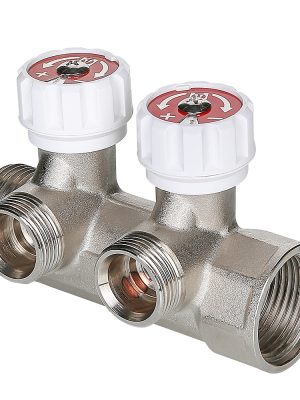 Коллектор VALTEC с регулировочными вентилями, 1"х3 вых. Евроконус 3/4" (на подающий трубопровод)