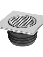 McAlpine Решетка 150 х 150 мм с фильтр. сеткой, обр. клапаном и "сухим" затвором, выход 110 мм, нерж