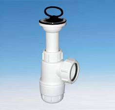 McAlpine Сифон бутылочный 1 1/4"'x32 мм с выпуском 60 мм нерж. реш., пробкой, выход компресс. D=32