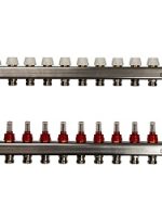 Коллектор из нержавеющей стали с расходомерами, с клапаном вып. воздуха и сливом 10 вых. STOUT