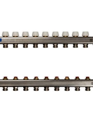 Коллектор из нержавеющей стали без расходомеров, с клапаном вып. воздуха и сливом 10 вых. STOUT