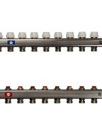 Коллектор из нержавеющей стали без расходомеров, с клапаном вып. воздуха и сливом 9 вых. STOUT