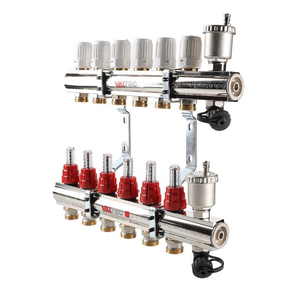 Коллект. группа латунь со встр. расх. 1"х9вых. VALTEC (Vt.596)