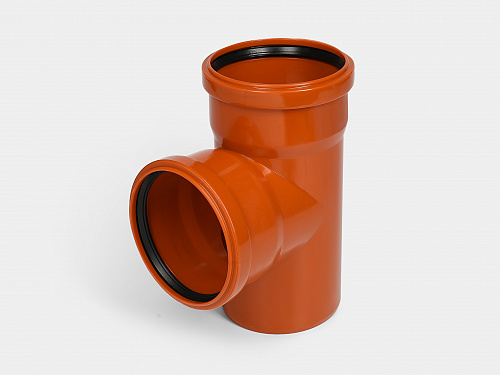 PP Тройник канализационный D110х110/90 ОРАНЖ КОНТУР
