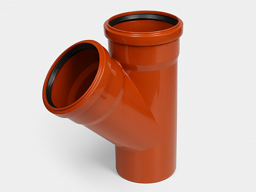 PP Тройник канализационный D110х110/45 ОРАНЖ КОНТУР