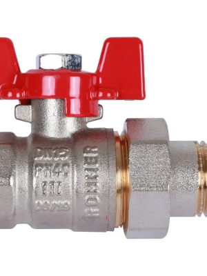 RBV-0005-0510215 ROMMER Шаровой кран с американкой 1/2  ВН/НР, ручка бабочка