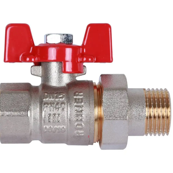 RBV-0005-0510215 ROMMER Шаровой кран с американкой 1/2 ВН/НР, ручка бабочка