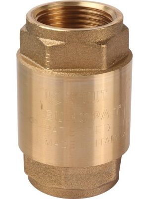 Клапан обратный пружинный муфтовый с металлическим седлом 1/2" STOUT