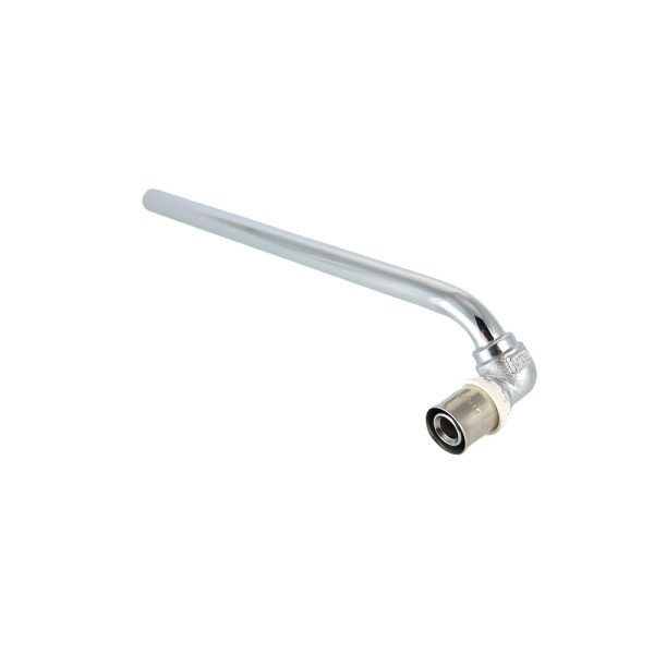 Угольник радиаторный пресс VALTEC с латунной хром. трубкой 15 мм, 16х15х300 (правый)