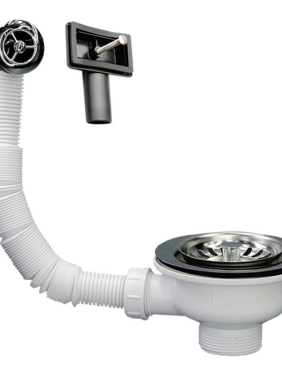 McAlpineСлив-перелив для раков. под круг./прямоуг.отв.переливаL235х25 мм,113мм нерж. реш. вых.1 1/2"