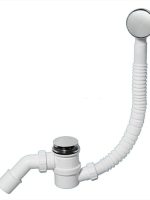 McAlpine Слив-перелив с раздв. перел. L330-700 х 34 мм, 70 мм слив. и пробкой-кнопка, выход D=40/50