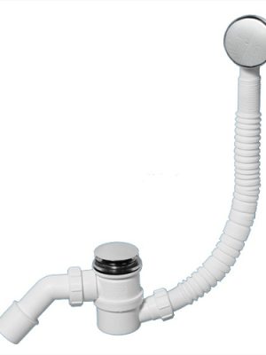 McAlpine Слив-перелив с раздв. перел. L330-700 х 34 мм, 70 мм слив. и пробкой-кнопка, выход D=40/50