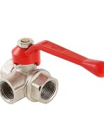 Кран шаровой VALTEC трехходовой, тип L 1/2" вн.-вн.-вн.