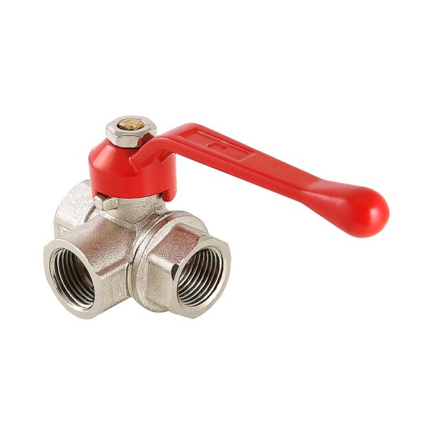 Кран шаровой VALTEC трехходовой, тип L 1/2" вн.-вн.-вн.