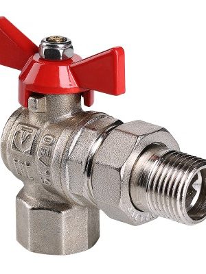 Кран шаровой VALTEC BASE угловой с полусгоном 3/4" вн.-нар.
