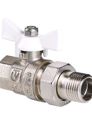 Кран шаровой VALTEC BASE с полусгоном 1/2" вн.-нар. белая рукоятка