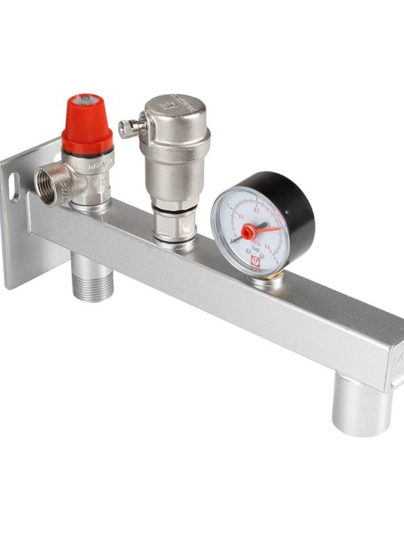 Группа безопасности VALTEC, стальная консольная (с манометрами 0-4 бар)