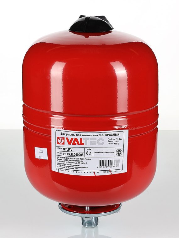 Бак расширительный VALTEC для отопления 12л. КРАСНЫЙ