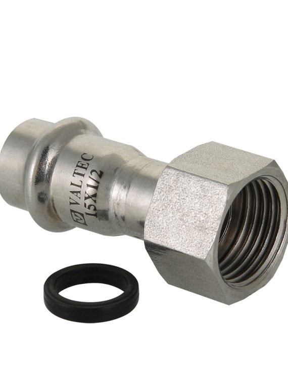 Соединитель с накидной гайкой VALTEC нержавеющая сталь 22х1/2"