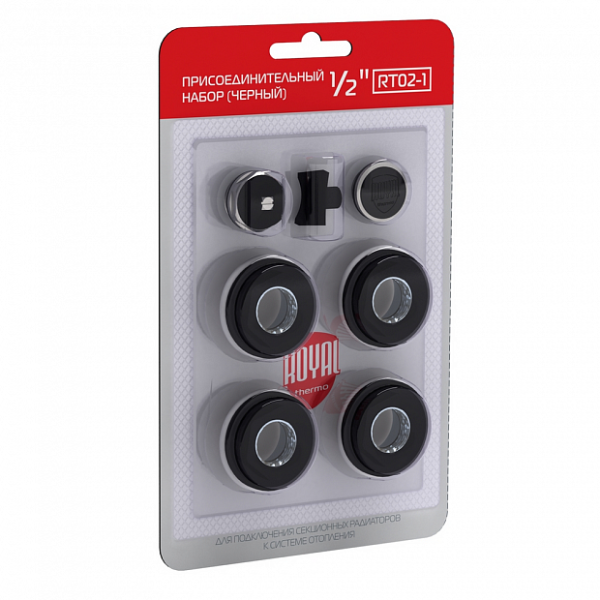 Комплект монтажный Royal Thermo 1"x3/4" black