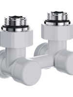 Узел нижнего подключения Royal Thermo Design угловой 1/2"х3/4" EK (белый)