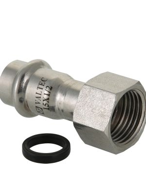 Соединитель с накидной гайкой VALTEC нержавеющая сталь 15х1/2"