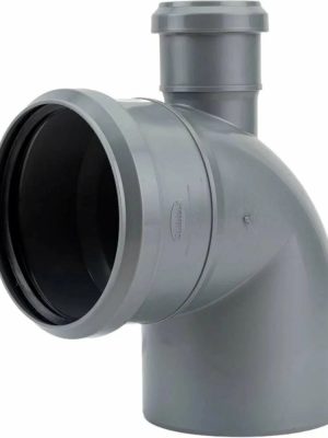 Отвод с фронт. патрубком (выход вверх) ПП D110/050х87° СИНИКОН (уп.15)